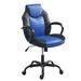 Inbox Zero Adjustable Faux Leather Swiveling PC & Racing Game Chair Faux Leather in Blue/Black | 40 H x 27 W x 23 D in | Wayfair