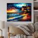 Dovecove Colorful Beach House II - Beach/Country Metal Wall Décor Metal in Blue/Orange | 24 H x 32 W x 1 D in | Wayfair