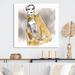 Red Barrel Studio® Haute Couture Sketch In Retro Gold IV - Fashion Woman Metal Wall Décor Metal in Gray/White | 23 H x 23 W x 1 D in | Wayfair