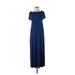 Tart Casual Dress - A-Line: Blue Print Dresses - Women's Size Small