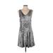 Rebecca Taylor Casual Dress - DropWaist: Black Marled Dresses - Women's Size 0