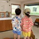 Chemises imprimées de dessin animé pour enfants manches courtes coton style coréen mode