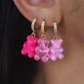 Boucles d'oreilles pendantes K-pop GUNIBear pour femmes et filles animal de dessin animé ours en