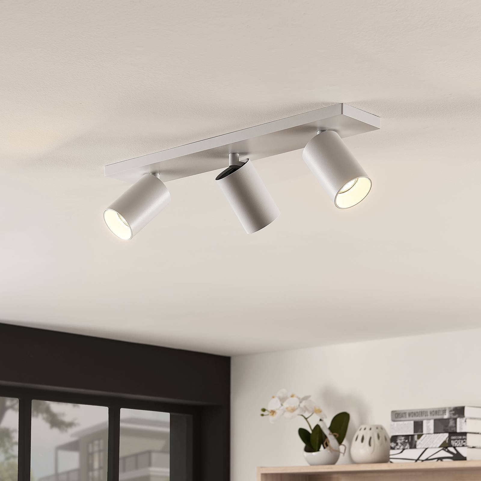 Arcchio Strahler Brinja, 2er-Set, weiß, eckig, 3-flg., GU10 Brinja Arcchio, dimmbar, weiß / opal, für Flurbereich, Aluminium, Modern, Strahler