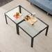 Transparent coffee table glass tea table 2 square modern table