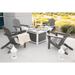 Park City 42" Two-Tone Fire Pit Table, Square Top with Four Marina Chairs