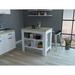 Rustic Modern Furniture with Wooden Tabletop, Rockaway Kitchen Island with 3-Tier Storage Rack, Kitchen