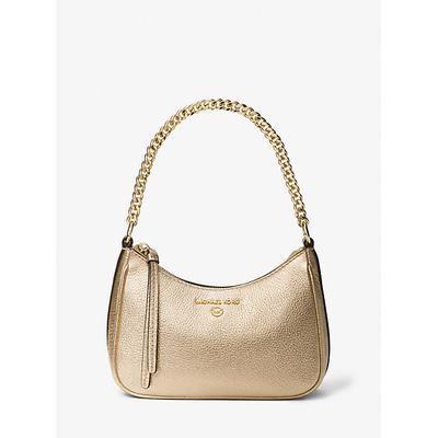 Michael Kors Jet Set Charm Small Metallic Pebbled Leather Pochette Gold One Size