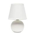 Nauru 8.66 Petite Ceramic Orb Base Bedside Table Desk Lamp With Matching Tapered Drum Fabric Shade For Nightstand End