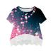 ZRBYWB Toddler Girl Clothes Casual Tunic Floral Flowers Print Lace Tops Short Sleeve Loose Soft Blouse Top Summer Tops