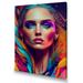 Designart Dynamic Feather Woman Portrait II Canvas Wall Art