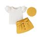 New Born Girl Blanket Baby Saddle Blanket Toddler Girls Spring Summer Ribbed Flying Sleeve Tops Short Skirt Hat 3pcs Outfits Fashion Outwear