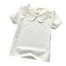 ZRBYWB Girl Clothes Summer T Shirt Small Fresh Short Sleeve Turn Crew Neck Solid Color Casual Seaside Exclusive For 0 To 6 Years Cute Summer Tops