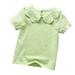 ZRBYWB Girl Clothes Summer T Shirt Small Fresh Short Sleeve Turn Crew Neck Solid Color Casual Seaside Exclusive For 0 To 6 Years Summer Tops