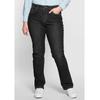 Stretch-Jeans SHEEGO "Große Größen", Damen, Gr. 27, Kurzgrößen, schwarz (schwarz denim), Obermaterial: 98% Baumwolle, 2% Elasthan;Einsatz: 92% Polyester, 8% Elasthan, unifarben, casual, lang, Jeans, Bauch-weg-Effekt