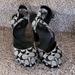 Coach Shoes | Coach Logo Carleen Strappy Heel Sandals Size 9m | Color: Black/Cream | Size: 9