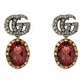 Gucci Jewelry | Gucci Gg Crystal Drop Earrings - Red | Color: Gold/Red | Size: Os