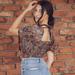 Free People Tops | Free People Smocked Floral Cropped Top | Color: Black/Orange | Size: L