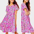 Lilly Pulitzer Dresses | Lilly Pulitzer Jodee Swing Dress Amethyst Moms The Word Pink Floral M Nwt | Color: Pink | Size: M