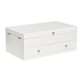 Mele & Co Everly Wooden Triple Lid Jewelry Box in White