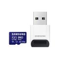 Samsung PRO Plus microSD-Karte + USB-Kartenleser, 512 GB, Für Mobile Gaming auf Smartphones, Tablet und Handheld Konsolen, UHS-I U3, Full HD & 4K UHD, 180 MB/s Lesen, 130 MB/s Schreiben, MB-MD512SB/WW