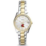 Women's Fossil Silver/Gold Illinois Tech Scarlet Hawks Scarlette Mini Two-Tone Stainless Steel Watch