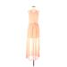 Charlotte Russe Casual Dress Scoop Neck Sleeveless: Orange Print Dresses - Women's Size Medium