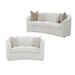 CDecor Home Furnishings Rory Latte 2-Piece Sloped Arms Living Room Set Polyester in Gray | 33.5 H x 89 W x 40.5 D in | Wayfair Living Room Sets