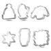 Cookiecutter.Com 6 Piece Winter Cozy Night Cookie Cutter Set Snowflake, Sweater, Beanie Hat Stocking Cap, Latte Cup, Mitten | Wayfair HS0498