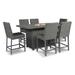 Signature Design by Ashley Rectangular 6 - Person 72" Long Bar Height Outdoor Dining Set Metal/Wicker/Rattan in Gray | 72 W x 42 D in | Wayfair