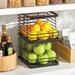 mDesign Stackable Food Organizer Storage Basket, Open Front Metal in Black | 10.75 H x 8.5 W x 10.75 D in | Wayfair 16343MDK