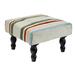 Red Barrel Studio® Camp Stripe Hooked Stool Polyester/Wood/Upholstered in Brown/Gray/White | 9 H x 16 W x 16 D in | Wayfair