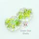 Resin Shells Handmade, Holographic Green Stars Glitter Heart metallic sparkle made to order