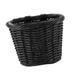 Bike Basket Front with Adjustable Straps Basket Imitation Rattan Basket Pets Carrier Handlebar Basket for Shopping Riding Cycling Black