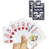 4PCS Plastic Playing Cards Jumbo Index Waterproof Fits Bridge Poker Go Fish Poker Blackjack Hearts Card Games for Pool Beach Water (2 PCS Blue+2 PCS RED)
