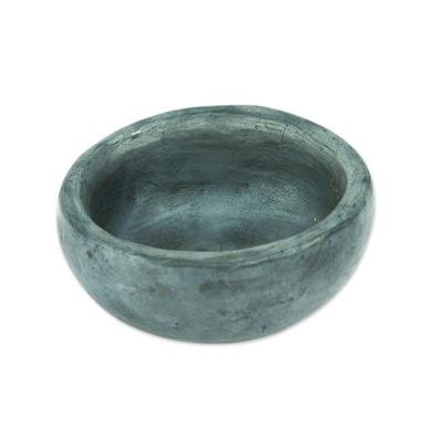 NOVICA Artisan Handblown Barro Negro Tequila Cup Mexican Black Ceramic Mexico Tableware Drinkware 'Old Time Celebration'