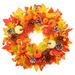 Thanksgiving Day Wreath Simulation Maple Leaf Wreath Pumpkin Candlestick Wreath