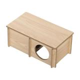 Hamster Wood House Hamster Hideout Hide Supplies Cage Decor Platform Hut Exploration Toy Cage Accessories for Syrian Hamsters Lemmings Rat Two Room