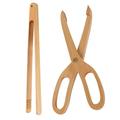 SUTENG Premium Wooden Kitchen Tongs Food Clamp Creative Scissor Type Cake Clip Wooden Utensils Kitchen Tools Wooden Food Tongs Clamp Grilled Meat Cake Bread Dessert Clip Kitchen Tool