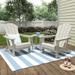 Polytrends Laguna All Weather Poly Outdoor Patio Adirondack Chair Set - with Square Side Table (3-Piece) Sand