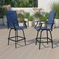 Flash Furniture 30 All-Weather Patio Swivel Outdoor Stools Set of 2 - Garden Chair Navy