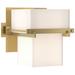 Kakomi 6" High Tall Modern Brass Sconce With Opal Glass Shade