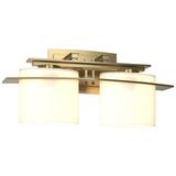 Arc Ellipse 7.9" High 2 Light Modern Brass Sconce With Opal Glass Shad