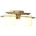 Arc Ellipse 7.9" High 2 Light Modern Brass Sconce With Opal Glass Shad