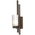 Ondrian 16.7" High Right Orientation Bronze Sconce With Opal Glass Sha