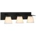 Wren 24" Wide 3 Light Black Sconce With Opal Glass Shade