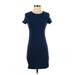 Old Navy Casual Dress - Bodycon Crew Neck Short sleeves: Blue Print Dresses - Women's Size X-Small Petite