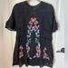 Free People Dresses | Free People Black/Multicolor Perfectly Victorian Embroidered Mini Dress- Size Xs | Color: Black/Pink | Size: Xs