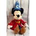 Disney Toys | 12" Fantasia Mickey Mouse Plush Disneyland Disney Resort Wizard Hat Robe | Color: Black/Orange | Size: Os