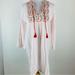 J. Crew Swim | J By J. Crew Striped Gauze Split Neck Tassel Cherry Print Tunic Coverup Small | Color: Pink/Red | Size: S